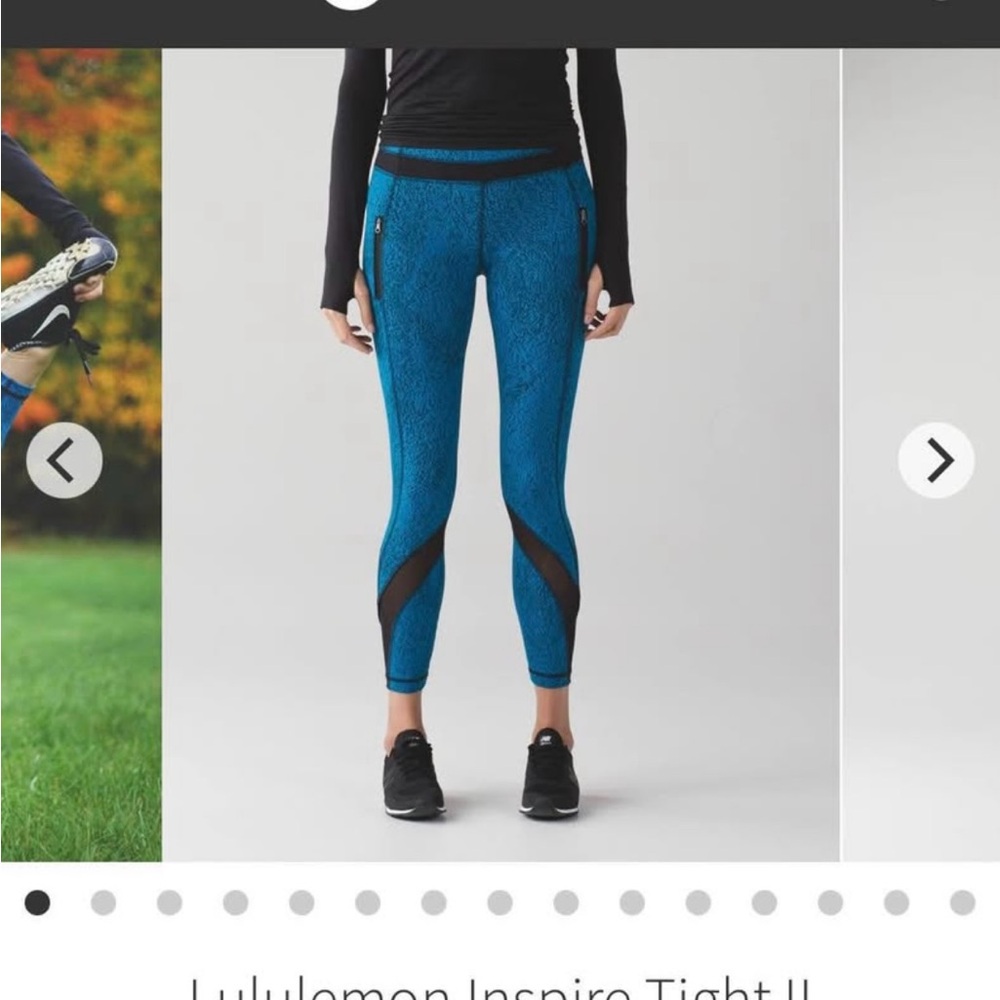 Lululemon Blue and Black Inspire Tights size 8